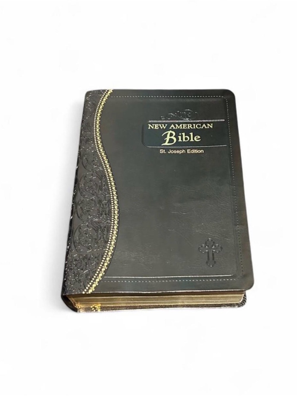 New American Bible St. Joseph Edition black leather with gold stitching